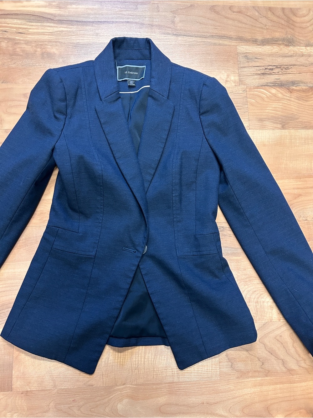 le chateau Navy Single-Button Tailored Blazer